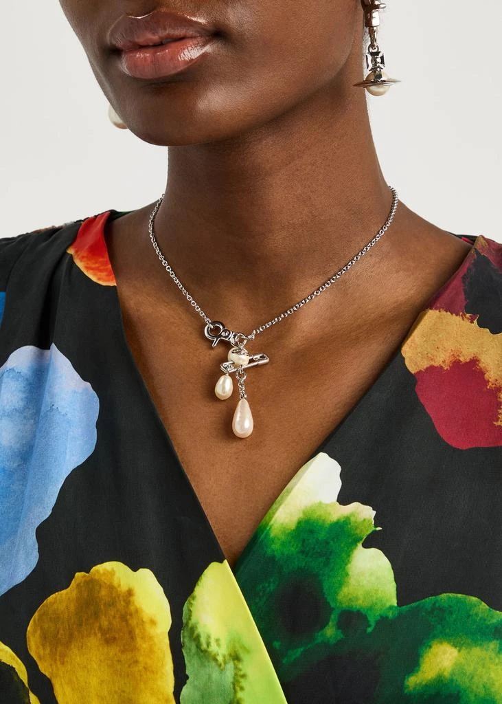 Vivienne Westwood Claude small pearl drop necklace 2