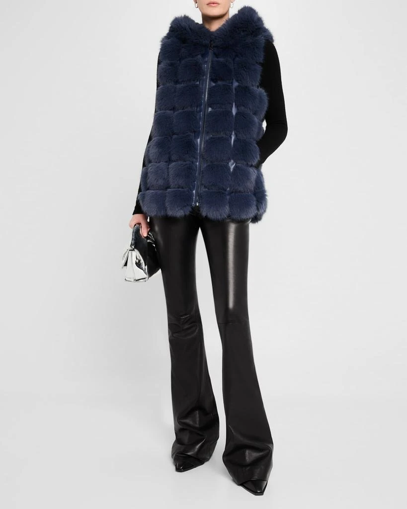 Adrienne Landau The Adrienne Faux Fur Hooded Vest 2