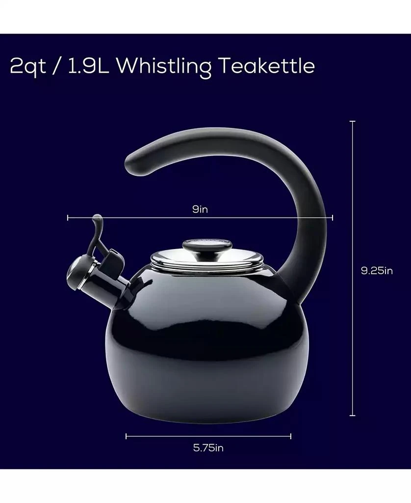 Circulon Enamel on Steel 2-Qt. Whistling Teakettle with Flip-Up Spout 5
