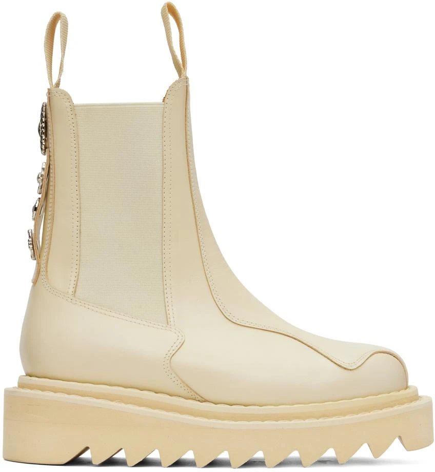 Toga Pulla SSENSE Exclusive Beige Platform Chelsea Boots 1