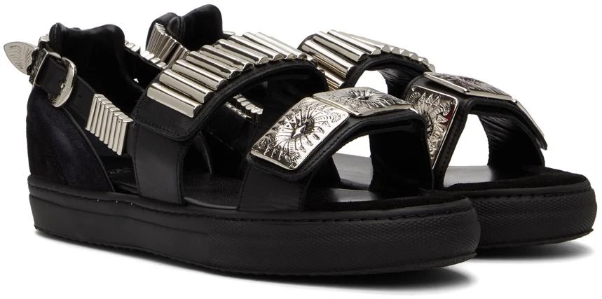 Toga Pulla Black Buckles Flat Sandals 4