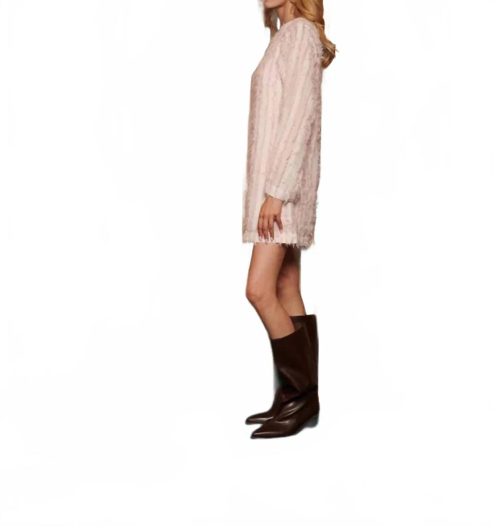 Ghospell Zetta Textured Mini Dress In Baby Pink 2