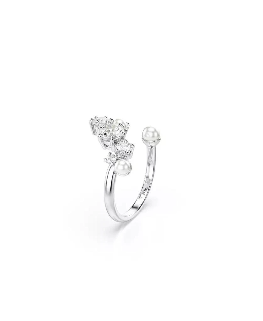 Swarovski Crystal Cultivated Pearl Round Cuts Statement Ring 3