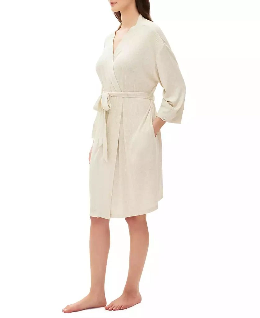 GAP Women's Long-Sleeve Ribbed Belted Robe 3