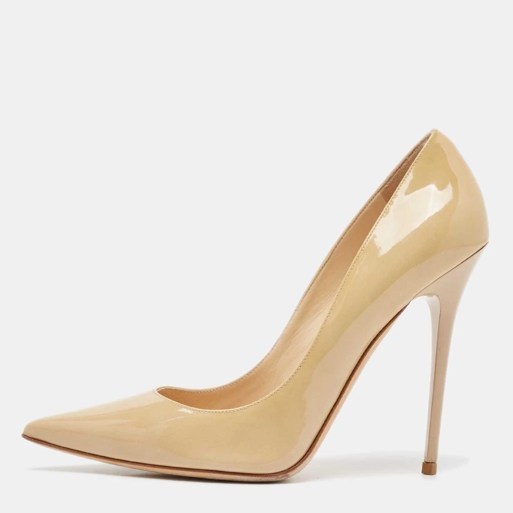 Jimmy Choo Jimmy Choo Beige Patent Leather Anouk Pumps Size 38.5 1
