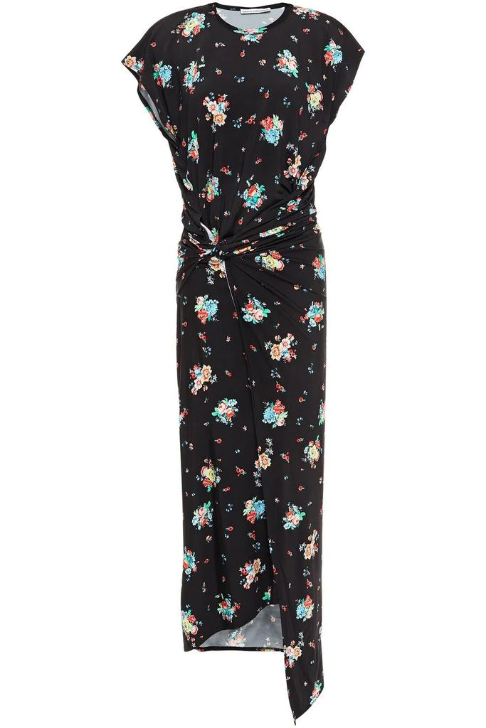 Paco Rabanne Draped floral-print stretch-jersey midi dress 1