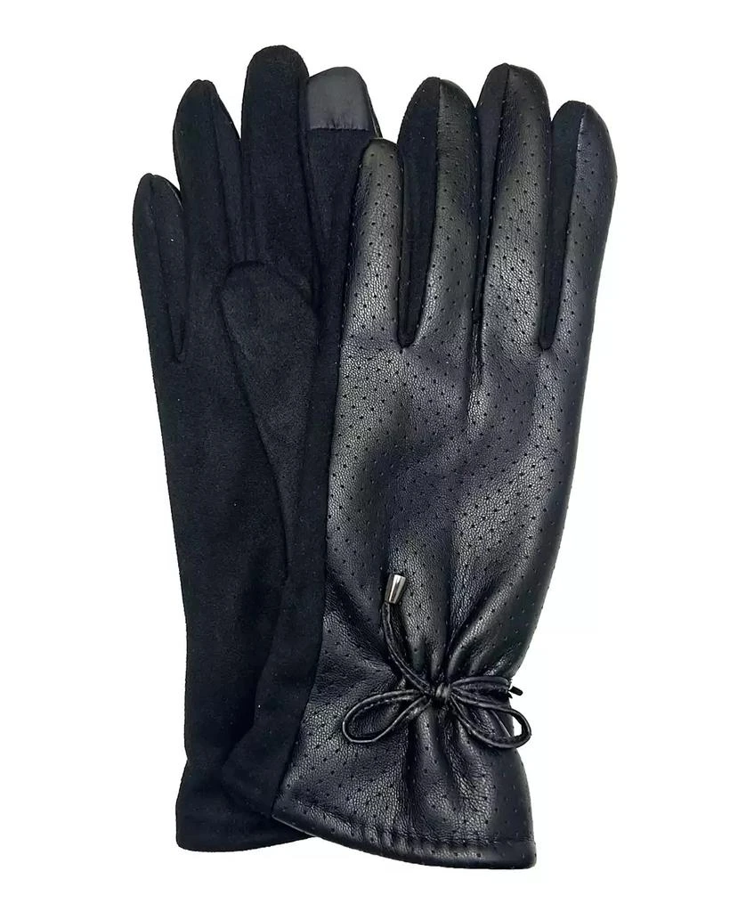 MARCUS ADLER Women
s Bow Faux Leather Touchscreen Glove 1