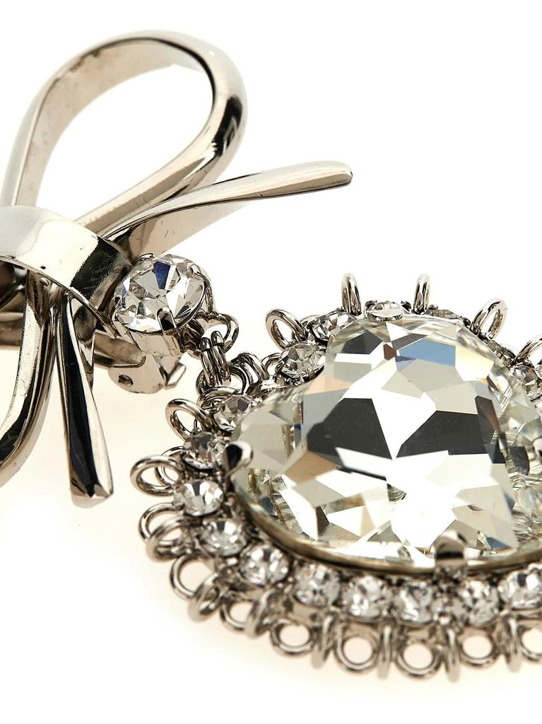 Alessandra Rich Alessandra Rich Pendant Heart Bow Earrings 3