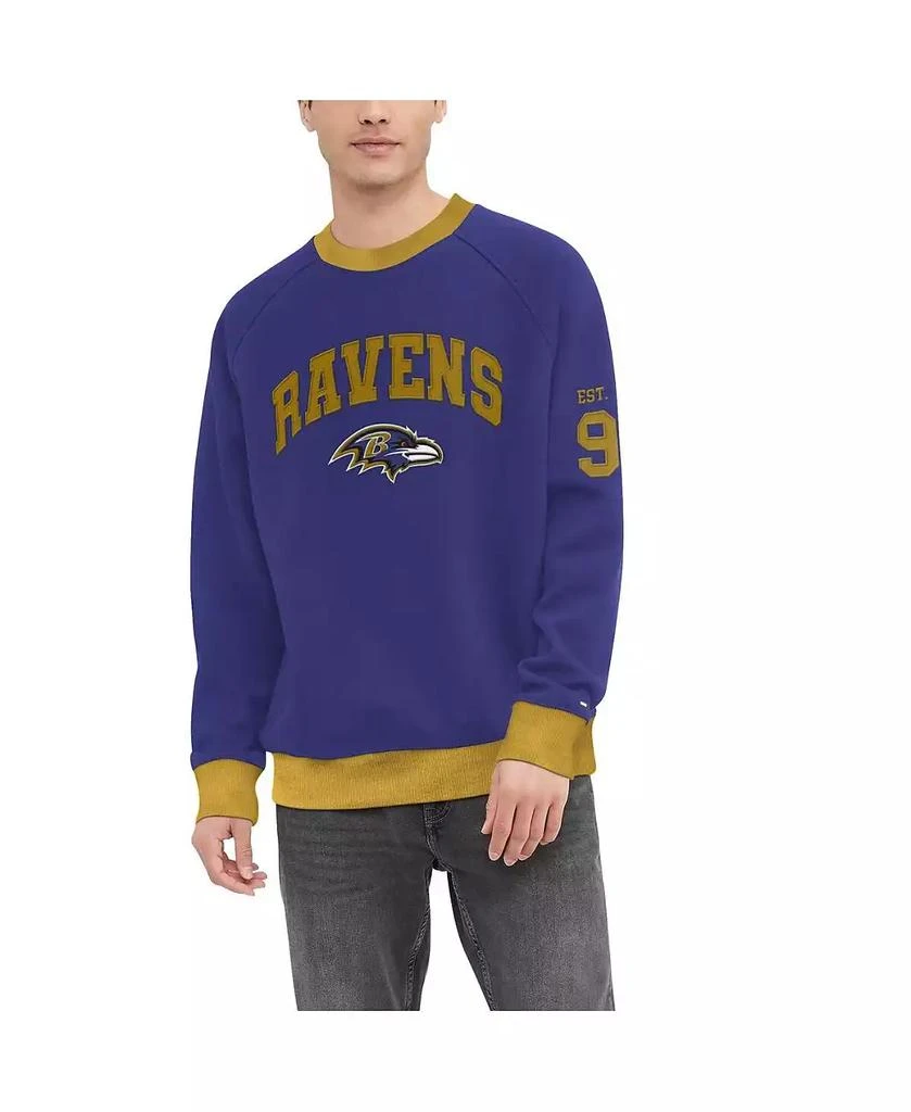 Tommy Hilfiger Men's Purple Baltimore Ravens Reese Raglan Tri-Blend Pullover Sweatshirt 1