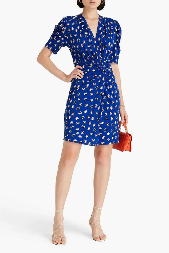 Diane von Furstenberg Duncan ruched printed jersey mini dress 2
