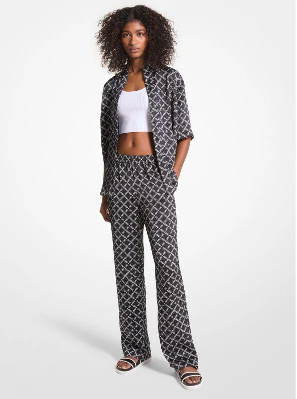 Michael Kors Empire Logo Satin Pajama Pants 1