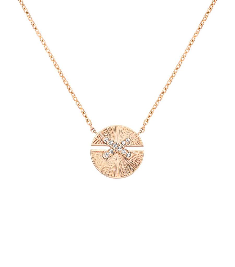 Chaumet Small Rose Gold and Diamond Jeux de Liens Harmony Pendant Necklace