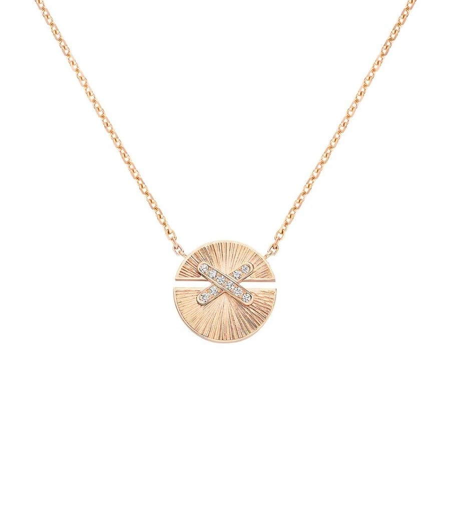 Chaumet Small Rose Gold and Diamond Jeux de Liens Harmony Pendant Necklace 1