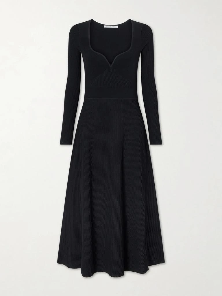 Maria McManus Ribbed Stretch-jersey Bustier Maxi Dress