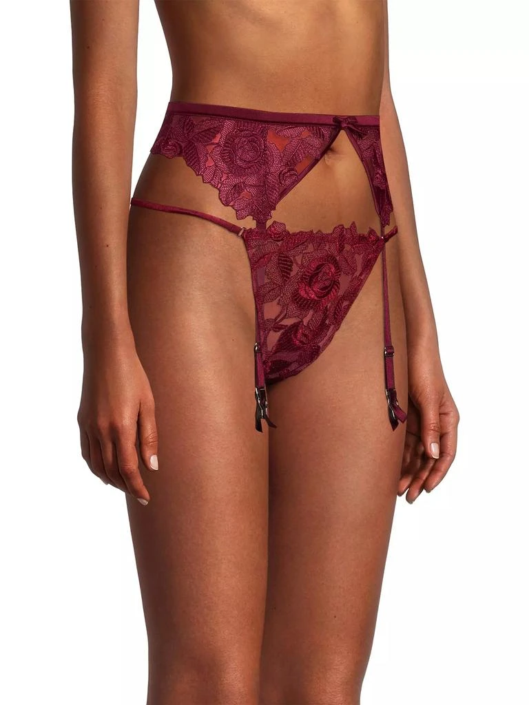 Fleur du Mal Rose Embroidery Garter 4