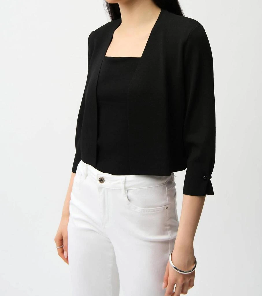 JOSEPH RIBKOFF Joseph Ribkoff - Sweater Knit Cover Up With Pearl Ornament 3