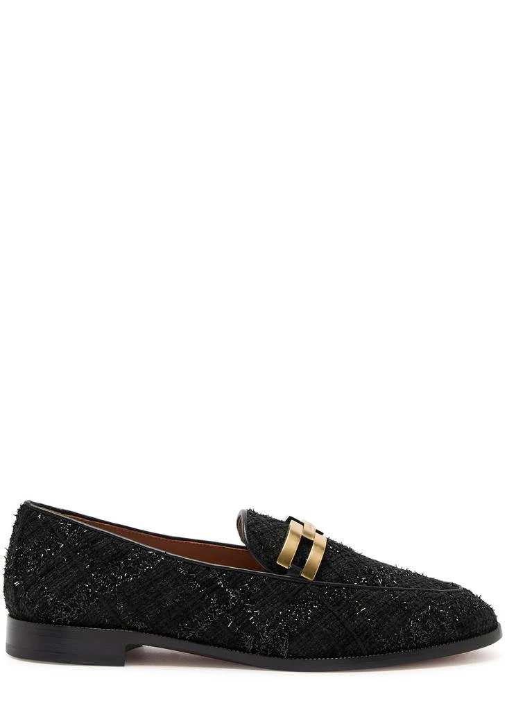 Aquazzura Brandi tinsel-weave tweed loafers 1