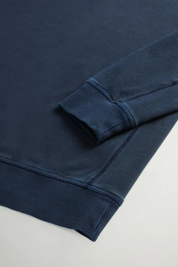 Woolrich Garment-Dyed Crewneck Sweatshirt in Light Pure Cotton - Men - Blue 7