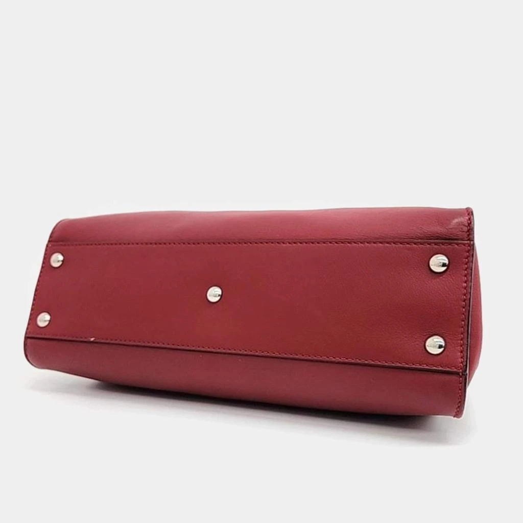Fendi Fendi Burgundy Leather Regular Monster Peekaboo Bag 4