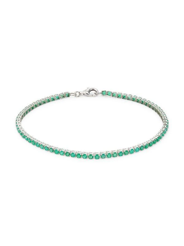 Effy 14K White Gold & 2.33 TCW Emerald Bracelet 1
