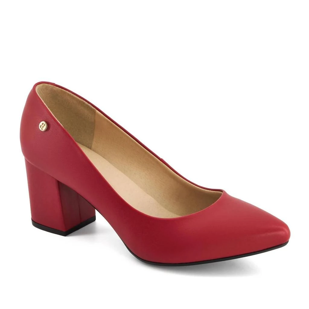 Andrea Women's Block Heel Pumps In Red 1