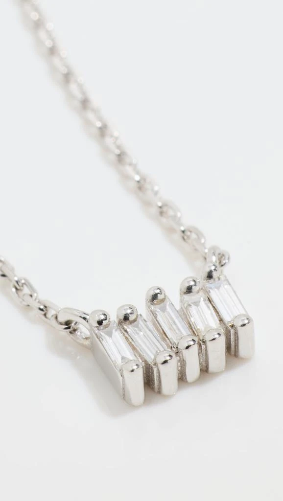 Suzanne Kalan 14k White Gold Classic Diamond Micro Bar Pendant Necklace 5