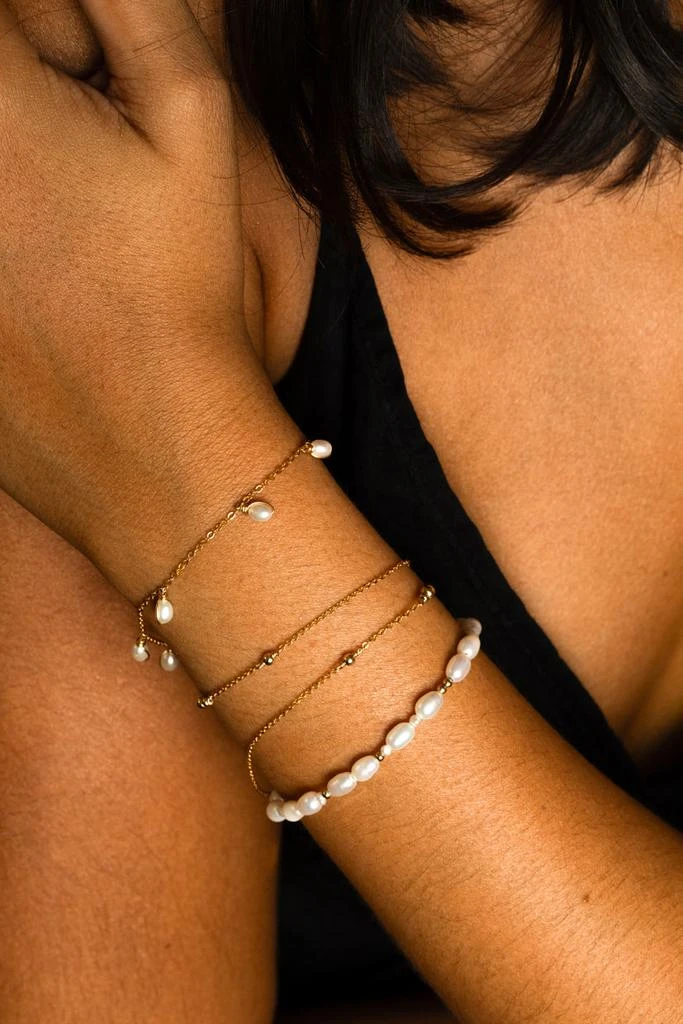 预计3周后发货 YAY Paris Bracelet Grain De Riz - Perles De Culture - Or 8