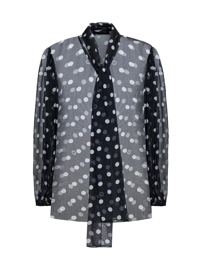 Dolce
Gabbana Dolce
Gabbana Polka-Dot Printed Chiffon Pussy-Bow Blouse from Cettire