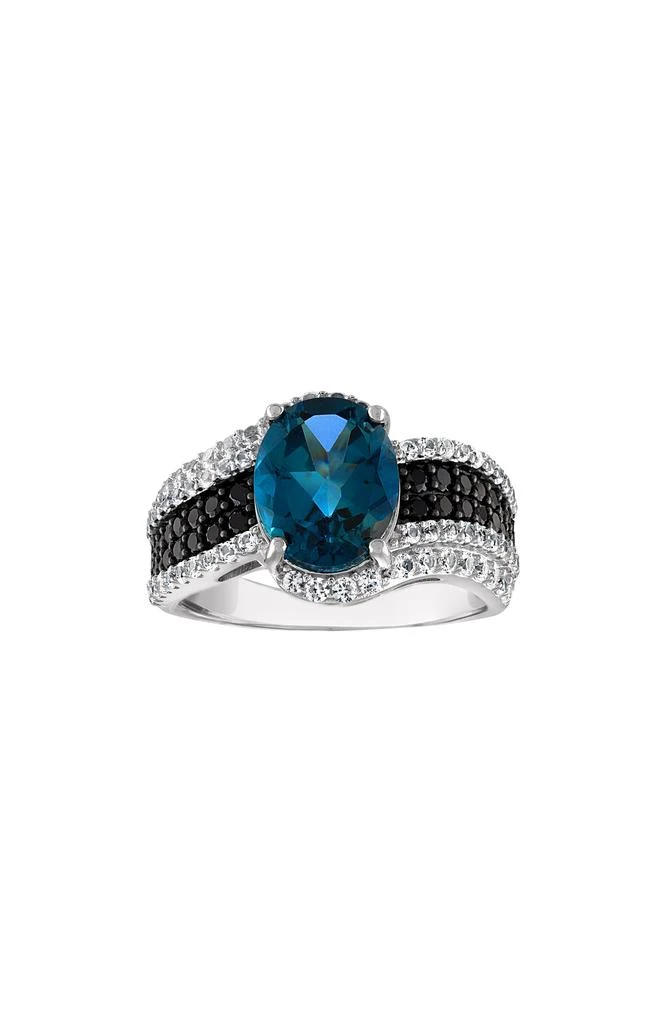 FUZION CREATIONS London Blue Topaz Cocktail Ring