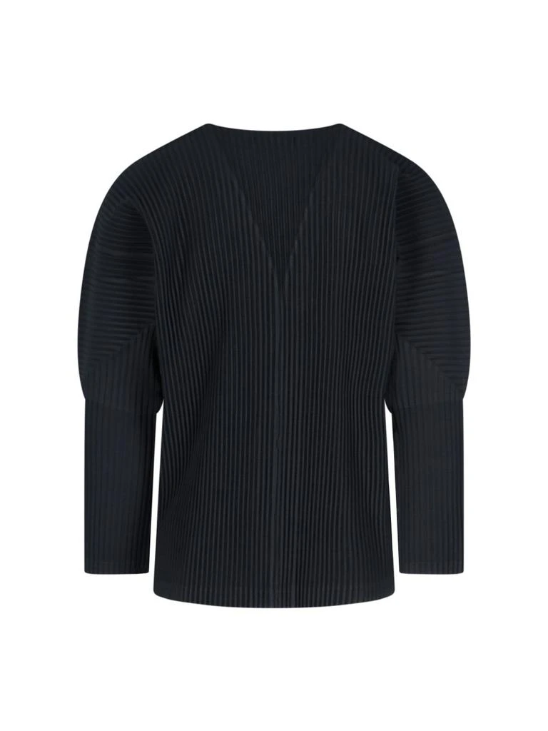 Homme Plissé Issey Miyake Homme Plissé Issey Miyake V-Neck Pleated Knit Cardigan 2