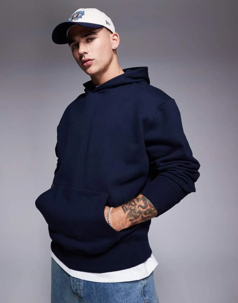 ASOS ASOS DESIGN premium heavyweight oversized hoodie 400gsm in navy 1