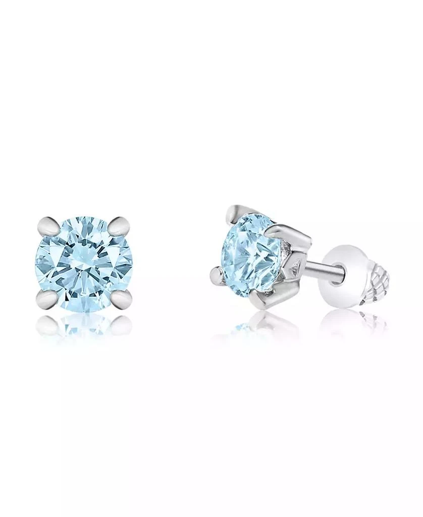 Chanteur Girls /Girl/March Crystal White Gold Palladium Plating Screwstud Earring