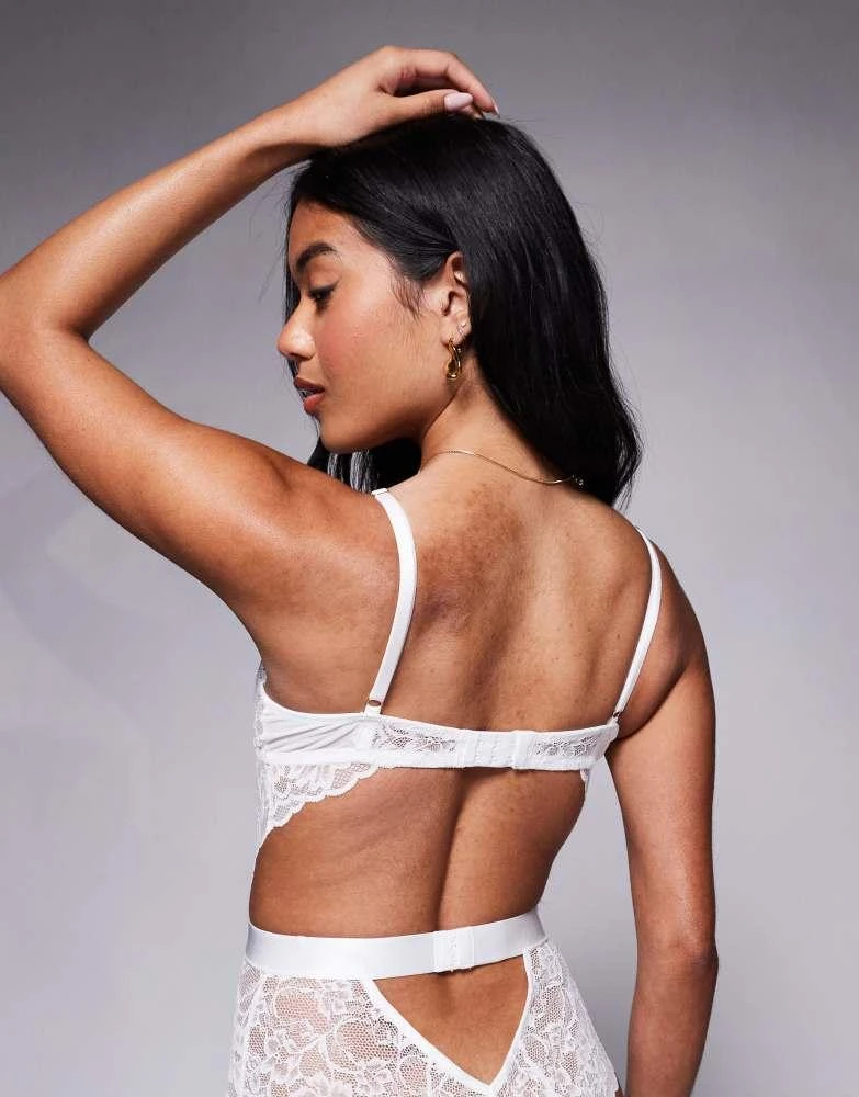 Ann Summers Ann Summers Bridal Hold Me Tight lace underwired bodysuit in white 2