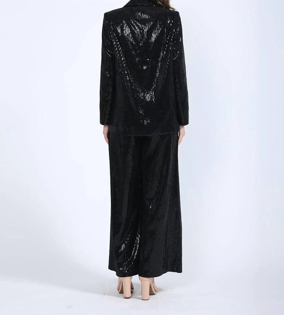 Gracia Gracia - Sequin Embellished Long Sleeve Blazer 2