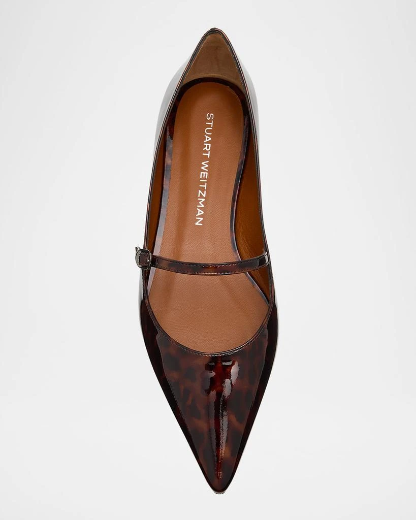 Stuart Weitzman Emilia Tortoise Patent Leather Mary Jane Ballerina Flats 5