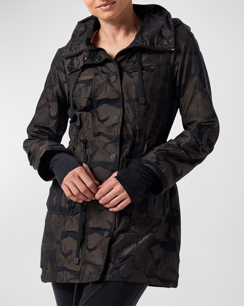 Blanc Noir Camo-Print Hooded Anorak Jacket