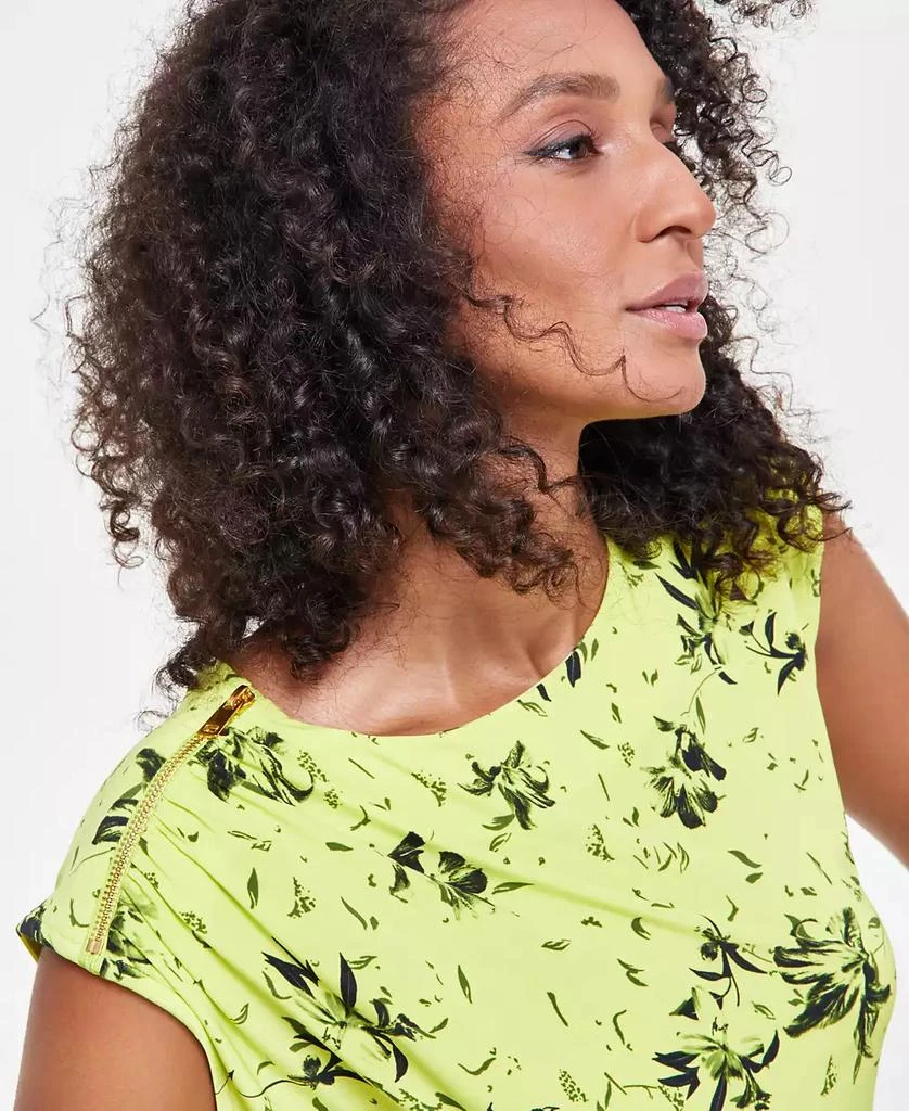 INC International Women's Printed Zip-Shoulder Blouse, Created for Macy's 3