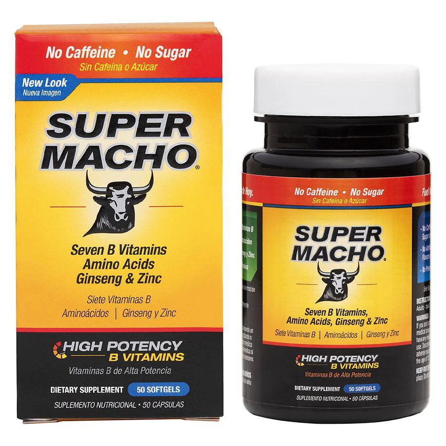 Super Macho Dietary Supplement High Potency Zinc & 7 B Vitamins Softgels 1