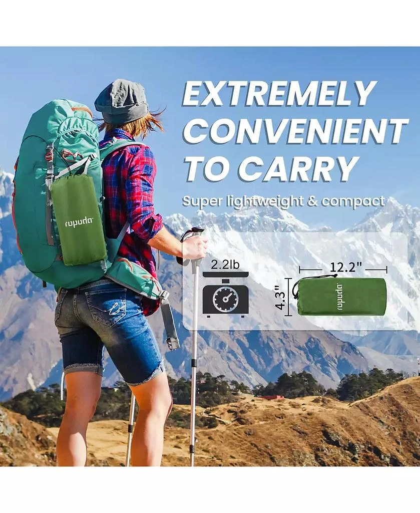 ROPODA Extra Thick Inflatable Sleeping Pad with Pillow, Camping Pad with Carrying Bag 5