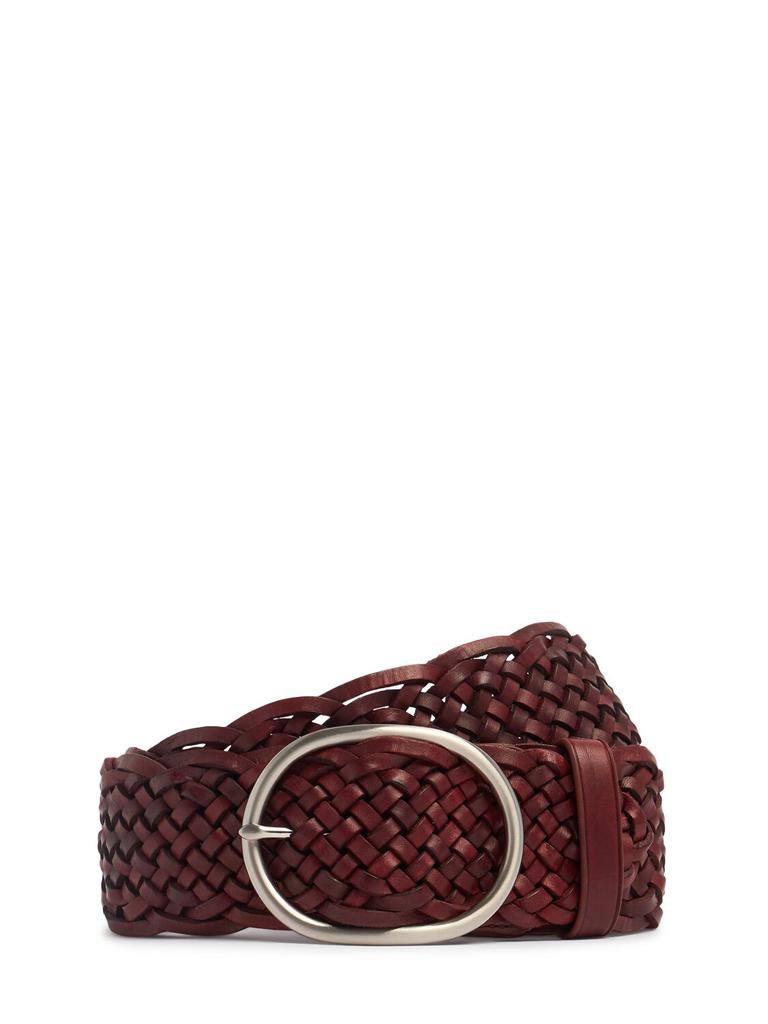 DRAGON DIFFUSION Oval Buckle Woven Leather Belt