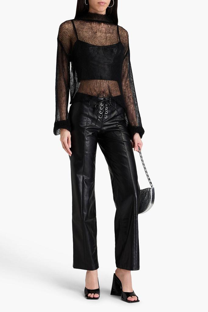 ROTATE Birger Christensen Lace-up faux-leather flared pants