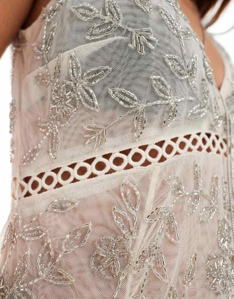 Miss Selfridge Miss Selfridge festival embellished sheer maxi dress in ivory 2