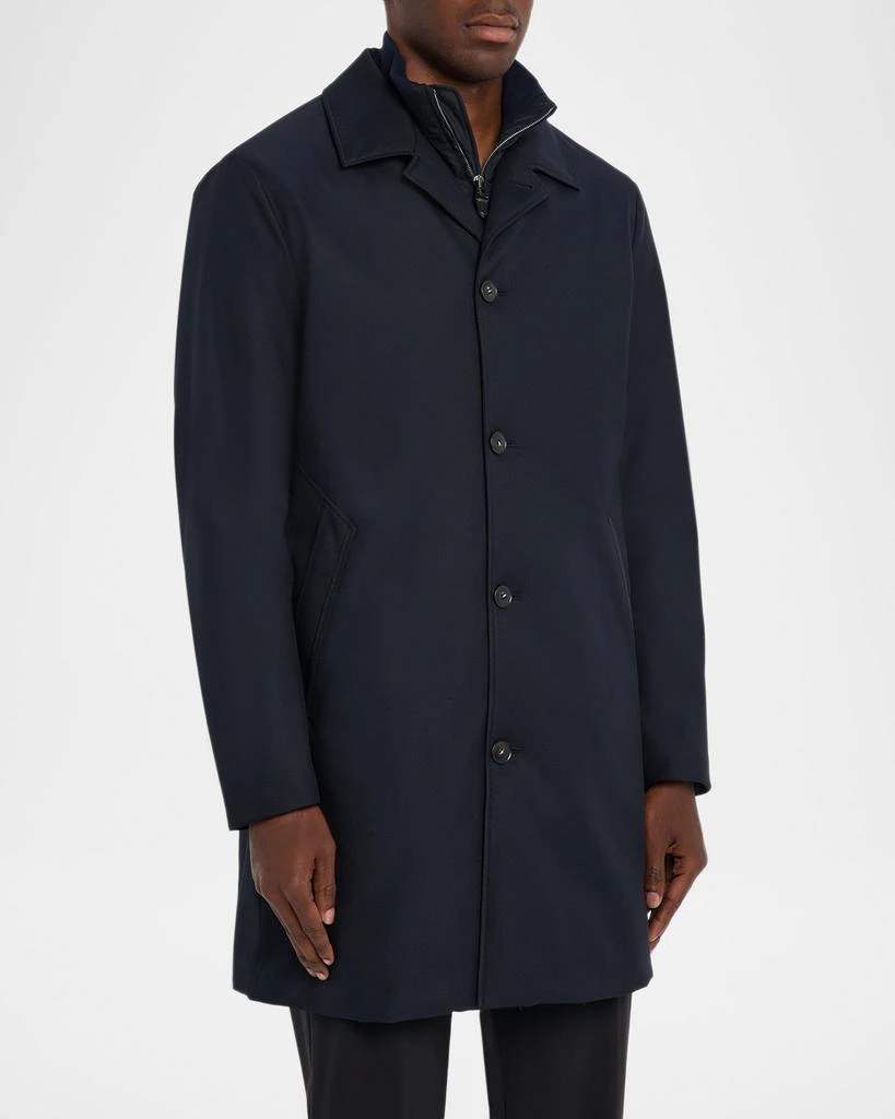 Canali Men
s Single-Breasted Technical Raincoat 4