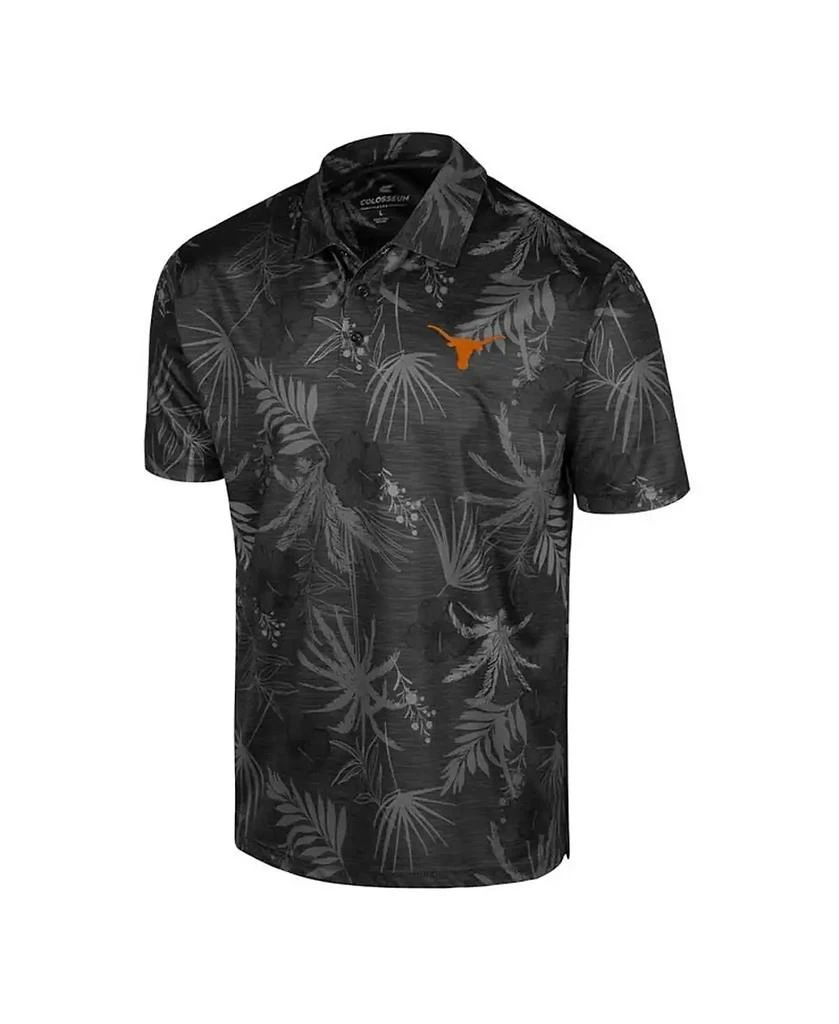 Colosseum Men's Black Texas Longhorns Big and Tall Palms Polo Shirt 3