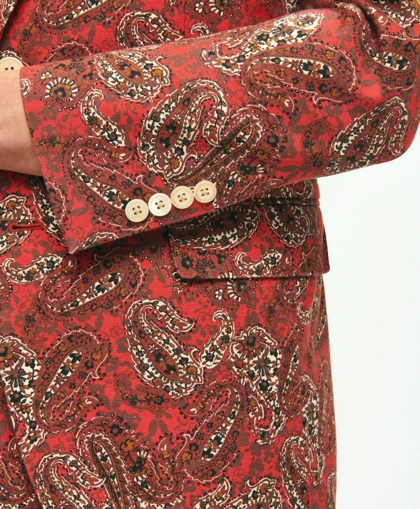 Brooks Brothers Slim Fit Paisley Suit Jacket In Cotton Blend 7