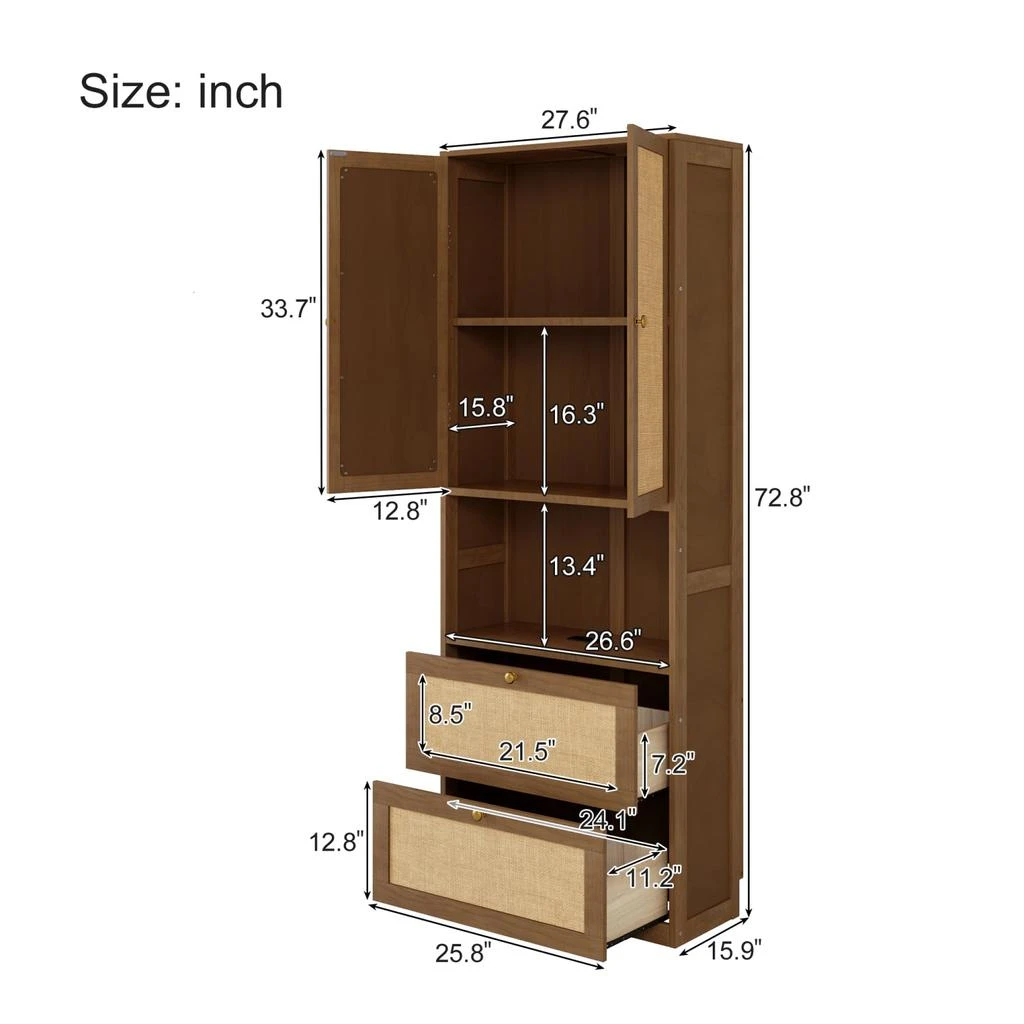 Streamdale Furniture Streamdale Bookshelf with USB, 3 Drawers 
2 Doors 6