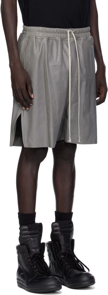 Rick Owens Gray Concordians Boxers Leather Shorts 2