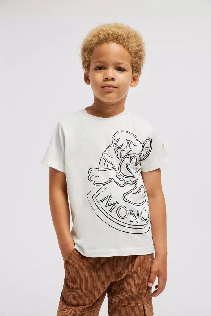 Moncler Moncler Enfant Boys Logo Print T-Shirt in White 1