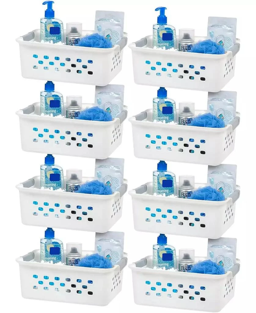 IRIS USA Small Plastic Basket Storage, 8Pk