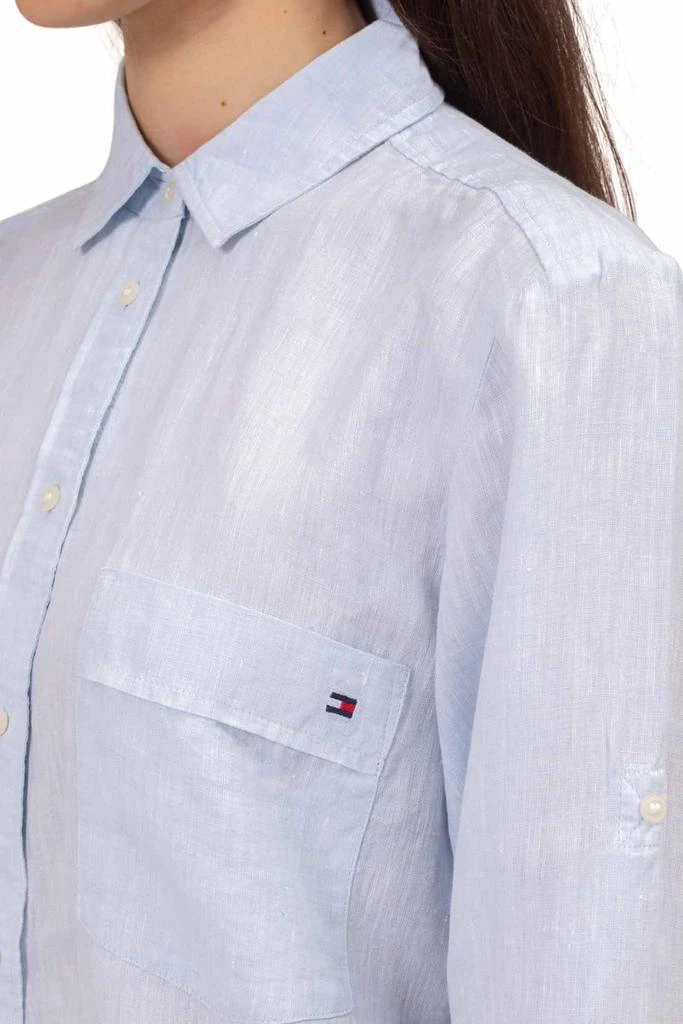 Tommy Hilfiger Chemises Chemise en lin décontractée pour femmes - Bleu - Femme 3